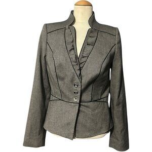 WHBM Ruffle Blazer NWT Gray Size 6